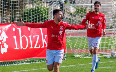 Delgado, celebrant un gol a Eivissa | CD Ibiza